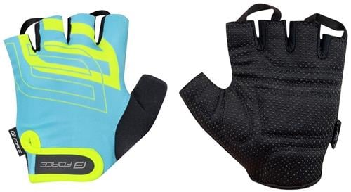 FORCE SPORT, letné rukavice modré-fluo veľkosť S