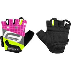 FORCE SQUARE KID, fluo ružové rukavice veľkosť S
