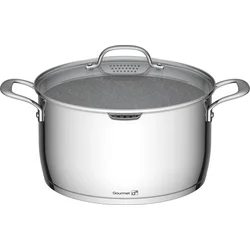 G21 Hrnec Gourmet Miracle s cedníkem 28 cm s poklicí, nerez/greblon