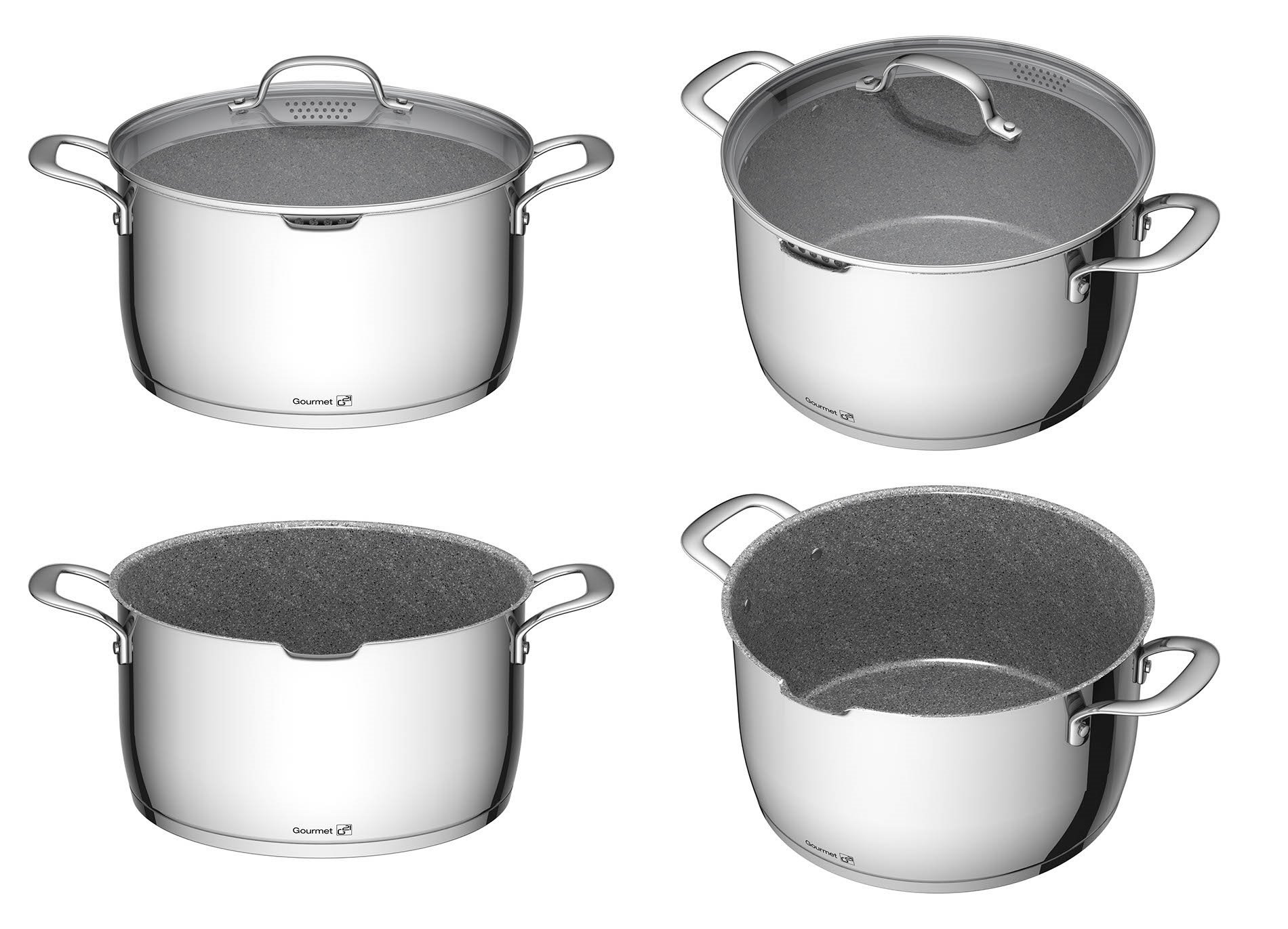 G21 Hrniec Gourmet Miracle s cedidlom 28 cm s pokrievkou, nerez/greblón G21-005NG