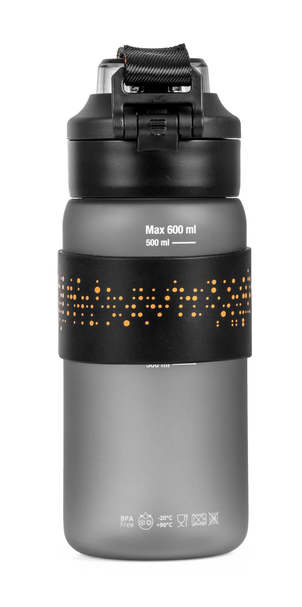 G21 Láhev na pití 600 ml 2v1, šedá zmrzlá