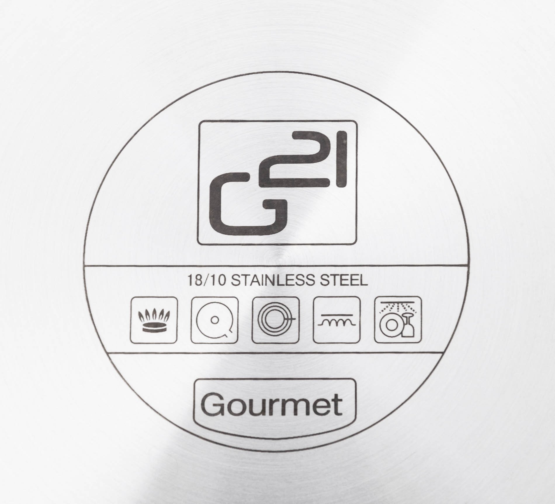 G21 Súprava riadu Gourmet Miracle s cedníkom, 9 dielov, nerez/greblón G21-004NG