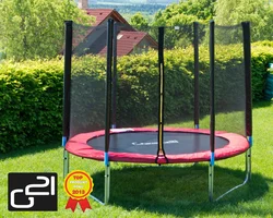 G21 Trampolína 250cm + ochranná síť, červená