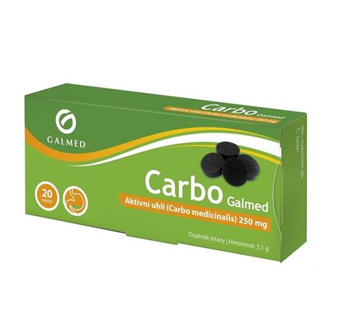 GALMED Carbo medicinalis Aktivní uhlí, 20 tbl