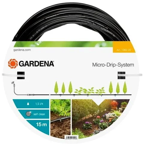 Gardena 1362-20 Predĺženie systému Micro-Drip pre rastliny v radoch - vrchná kvapkacia hadica 4,6 mm (3/16")
