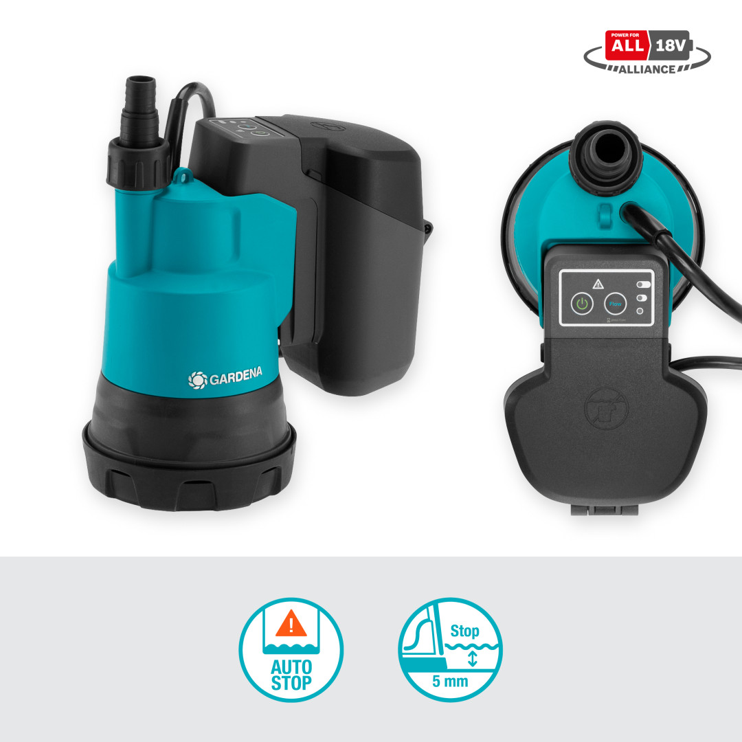 Gardena 14600-20 Ponorné čerpadlo na čistú vodu 2000/2 18V P4A - sada