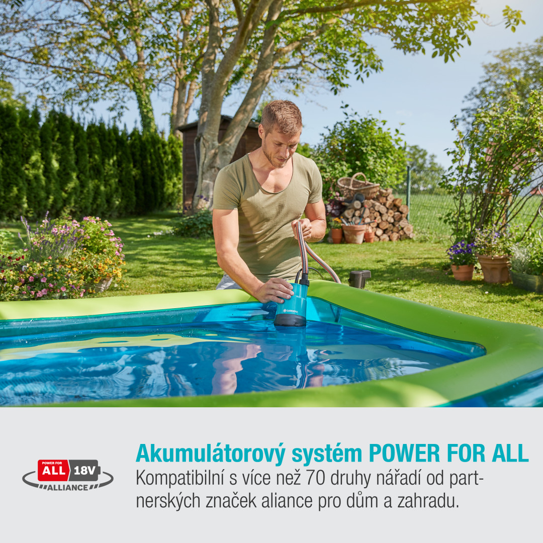 Gardena 14600-55 Ponorné čerpadlo pre čistú vodu 2000/2 18V P4A bez aku