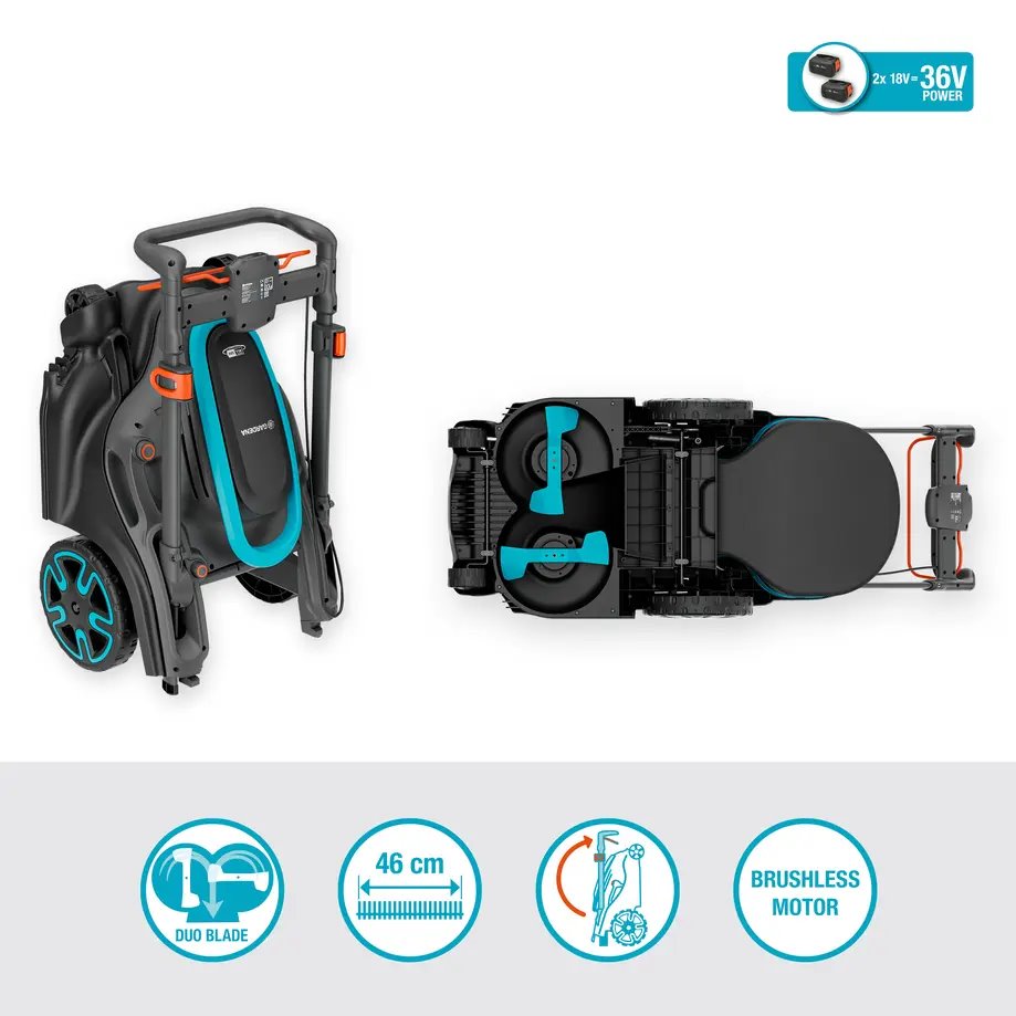 Gardena 14646-20 Akumulátorová sekačka PowerMax Duo 46/36V P4A 4.0 - set