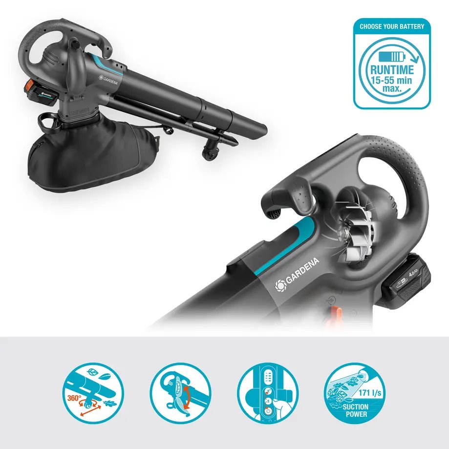 Gardena 14895-55 Akumulátorový vysavač/foukač PowerJetCollect 18V P4A - bez akumulátoru