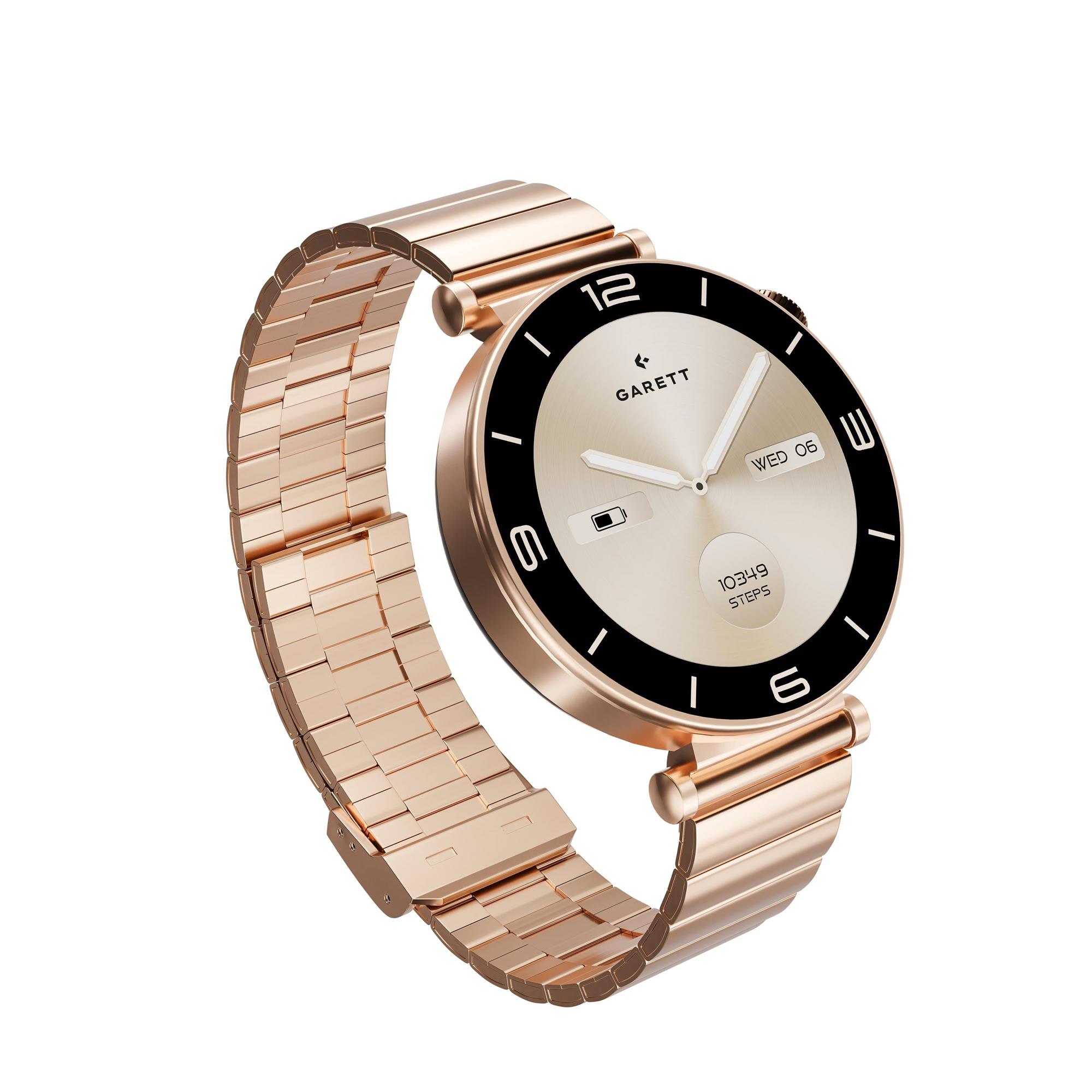 Garett Smartwatch ROSE gold, masívna oceľ