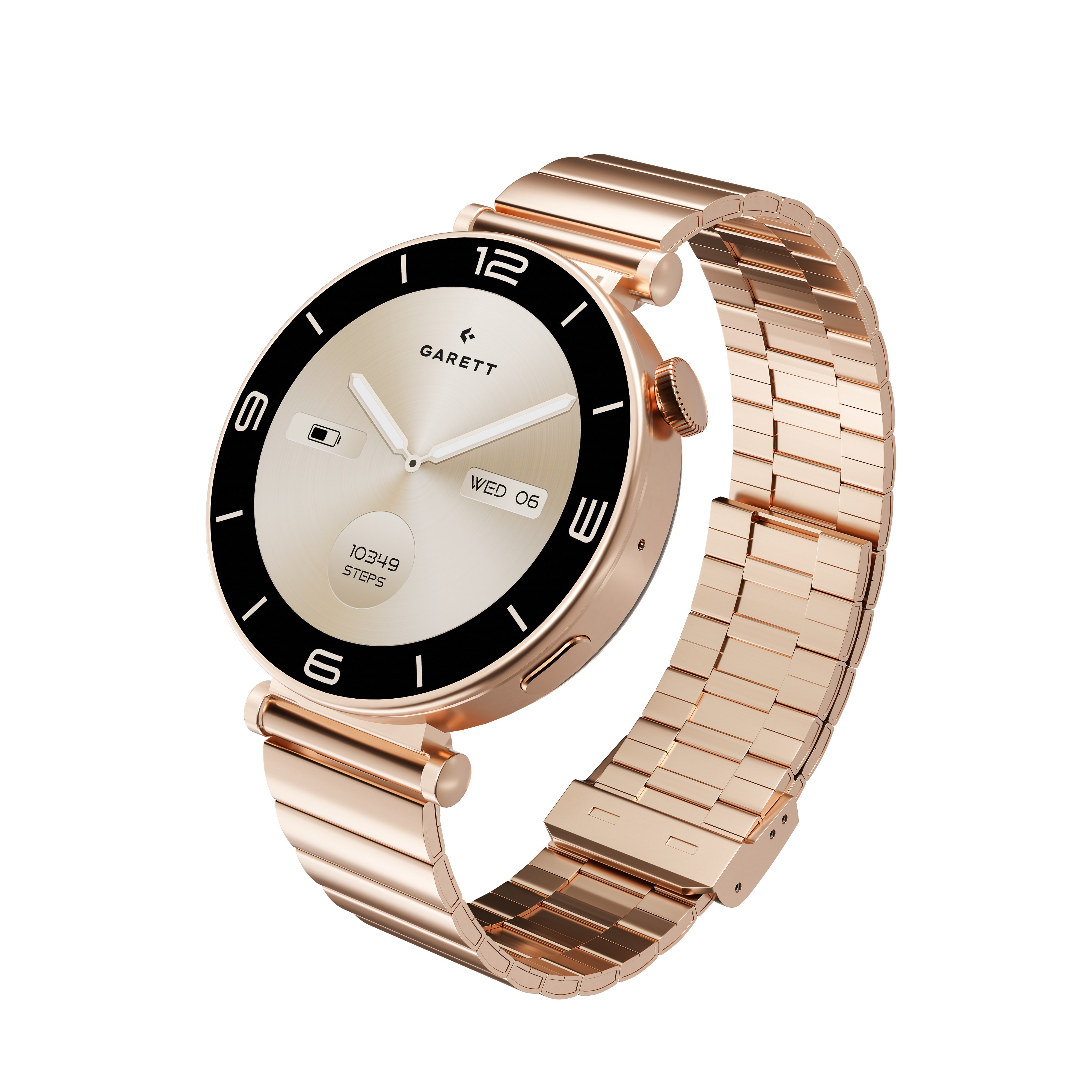 Garett Smartwatch ROSE gold, masívna oceľ