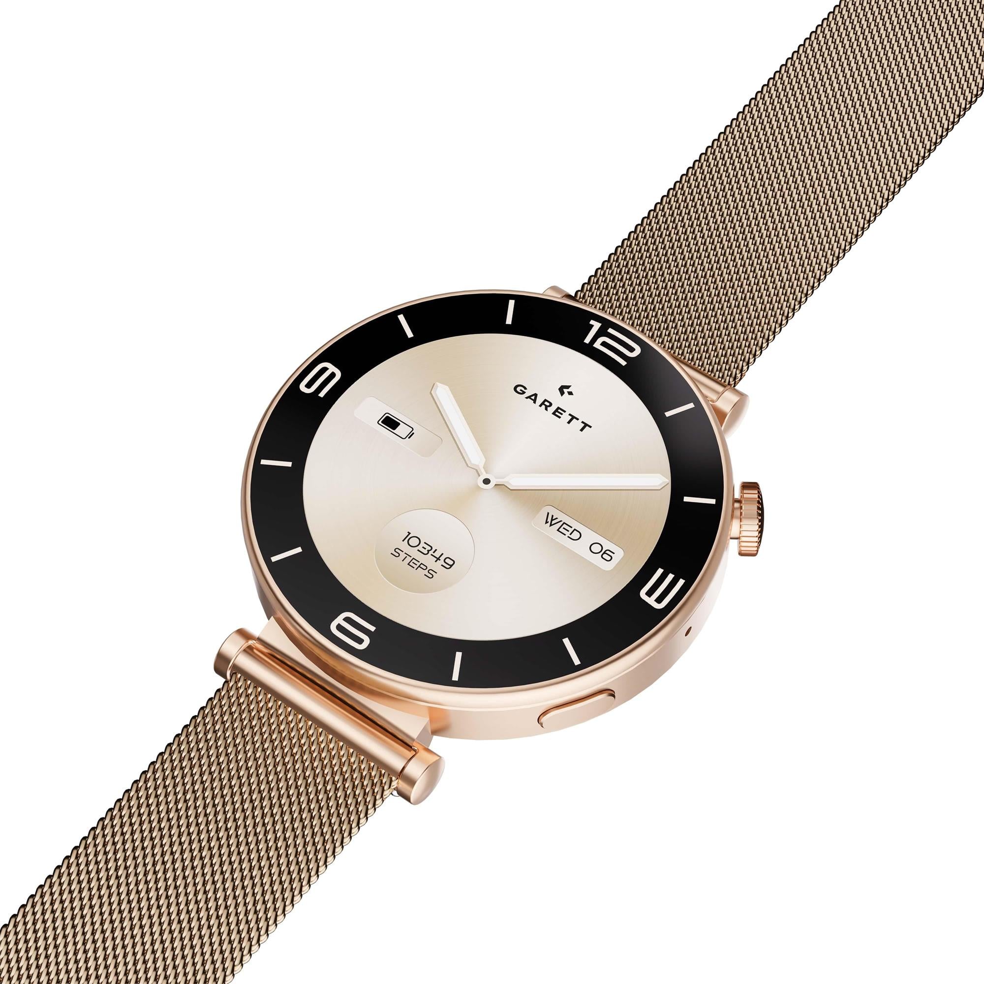 Garett Smartwatch ROSE zlatá, Mesh steel