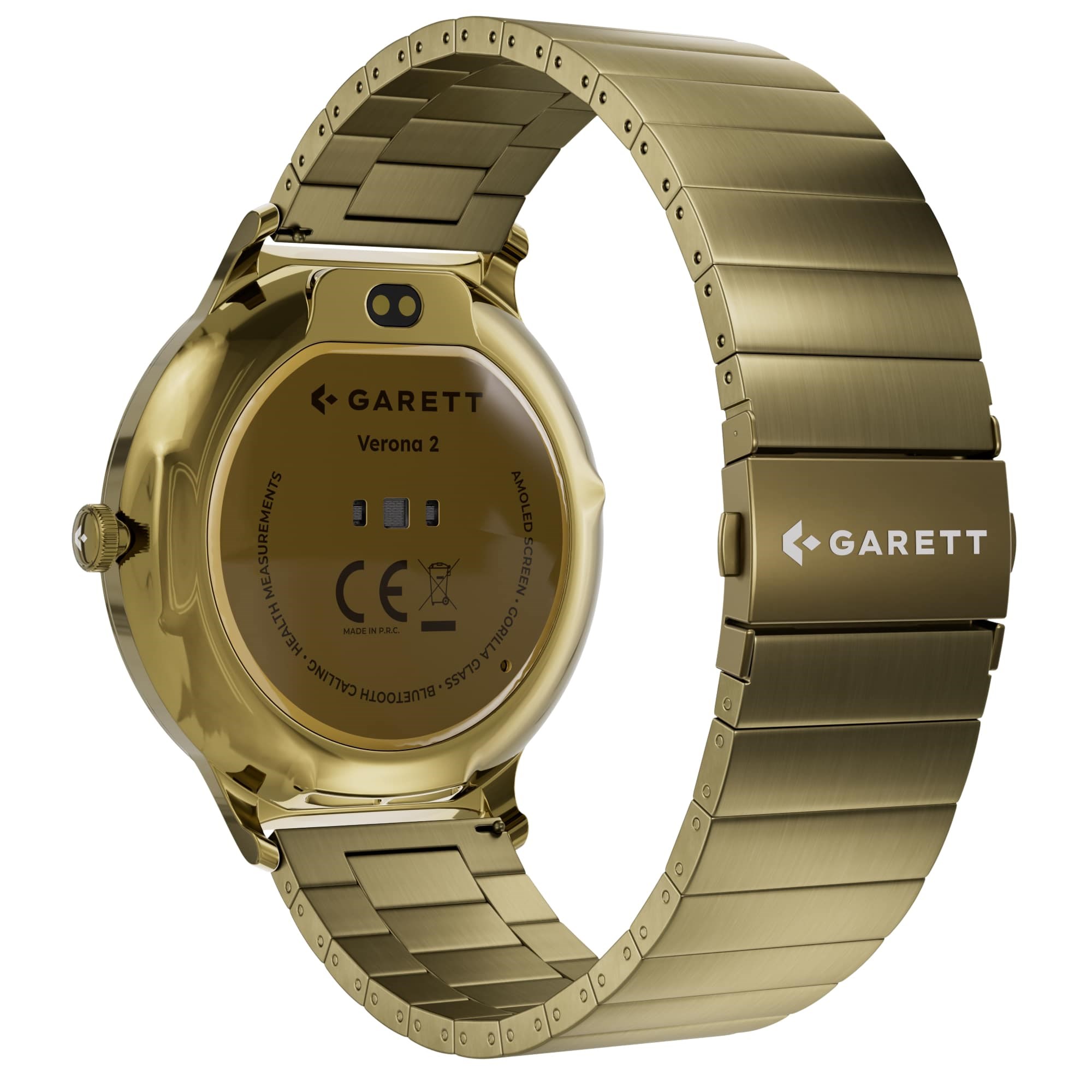 Garett Smartwatch Verona 2 zlatá, gold SOLID steel