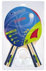 Garlando Sada pálek Storm na stolní tenis, 2 pálky Storm**+, 3 míčky, schváleno ITTF 7572 - Míčové sporty