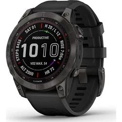 Garmin fenix 7 Sapphire Solar, Titan Carbon Gray / Black Band