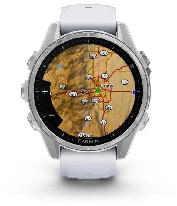 Garmin fenix 8 – 43 mm, AMOLED, SIlver/Whitestone, silikonový řemínek