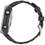 Garmin fenix® E – 47 mm, AMOLED, nerezová ocel, černý silikonový řemínek