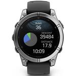 Garmin fenix® E - 47 mm, AMOLED, nerezová oceľ, čierny silikónový remienok