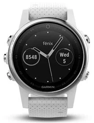 Garmin fenix5S Silver Optic, White band