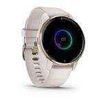 Garmin Venu 2 Plus, krémovo zlatá luneta z nehrdzavejúcej ocele, puzdro a silikónový remienok