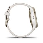 Garmin Venu  2 Plus, nerezová luneta Cream Gold, pouzdro a silikonový řemínek White
