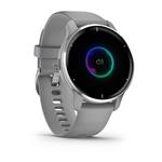 Garmin Venu 2Plus, nerezová luneta Silver, púzdro a silikónový remienok Gray 010-02496-10