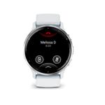 Garmin Venu 3, strieborná/biela, silikónový remienok