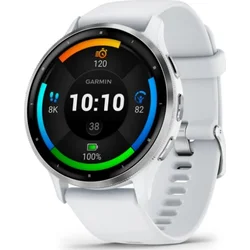 Garmin Venu 3, strieborná/biela, silikónový remienok