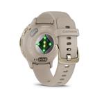 Garmin Venu 3S, Nerezová luneta Soft Gold, pouzdro French Gray, silikonový řemínek