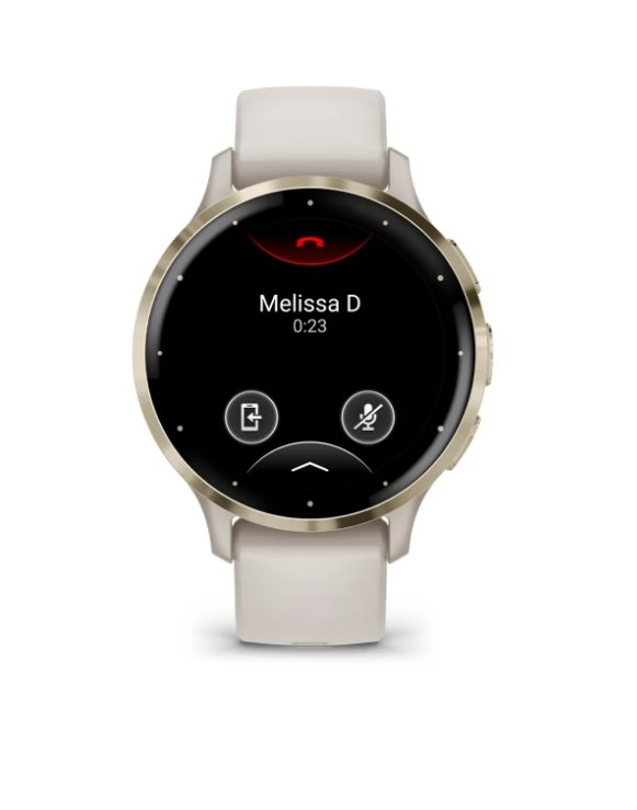 Garmin Venu 3S, Nerezová luneta Soft Gold, pouzdro Ivory, silikonový řemínek