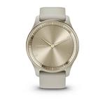 Garmin vivomove Trend, Nerezová luneta Cream Gold, silikonový řemínek
