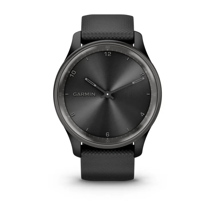 Garmin vivomove Trend, Nerezová luneta Slate, silikonový řemínek