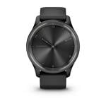 Garmin vivomove Trend, nerezová oceľ Slate lunette, čierne puzdro, silikónový remienok