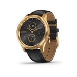 Garmin vivomove3 Luxe, 24K Gold/BlackLeather Band 010-02241-22