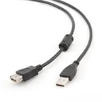 GEMBIRD USB 2.0 A-A predlžovací kábel 1,8 m Premium (čierny, feritový)