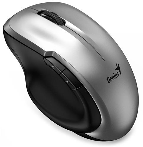 GENIUS Ergo 8200S Silver/ 1200 dpi/ bezdrôtový/ USB Type-C/ 5 tlačidiel/ tichý/ BlueEye senzor/ strieborný
