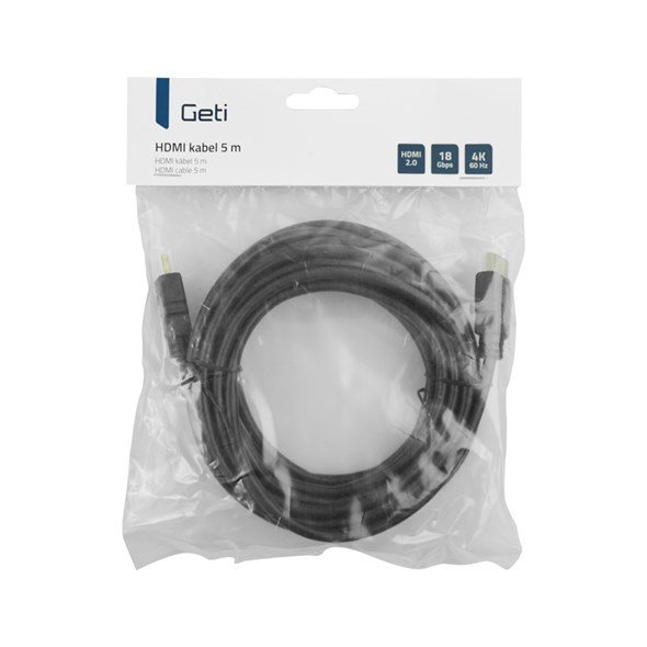Geti HDMI kábel 5 m pozlátený, 4K, ethernet 2.0