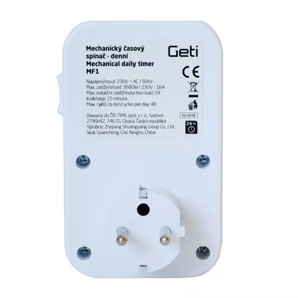 Geti spínacia zásuvka MF1 mechanický deň