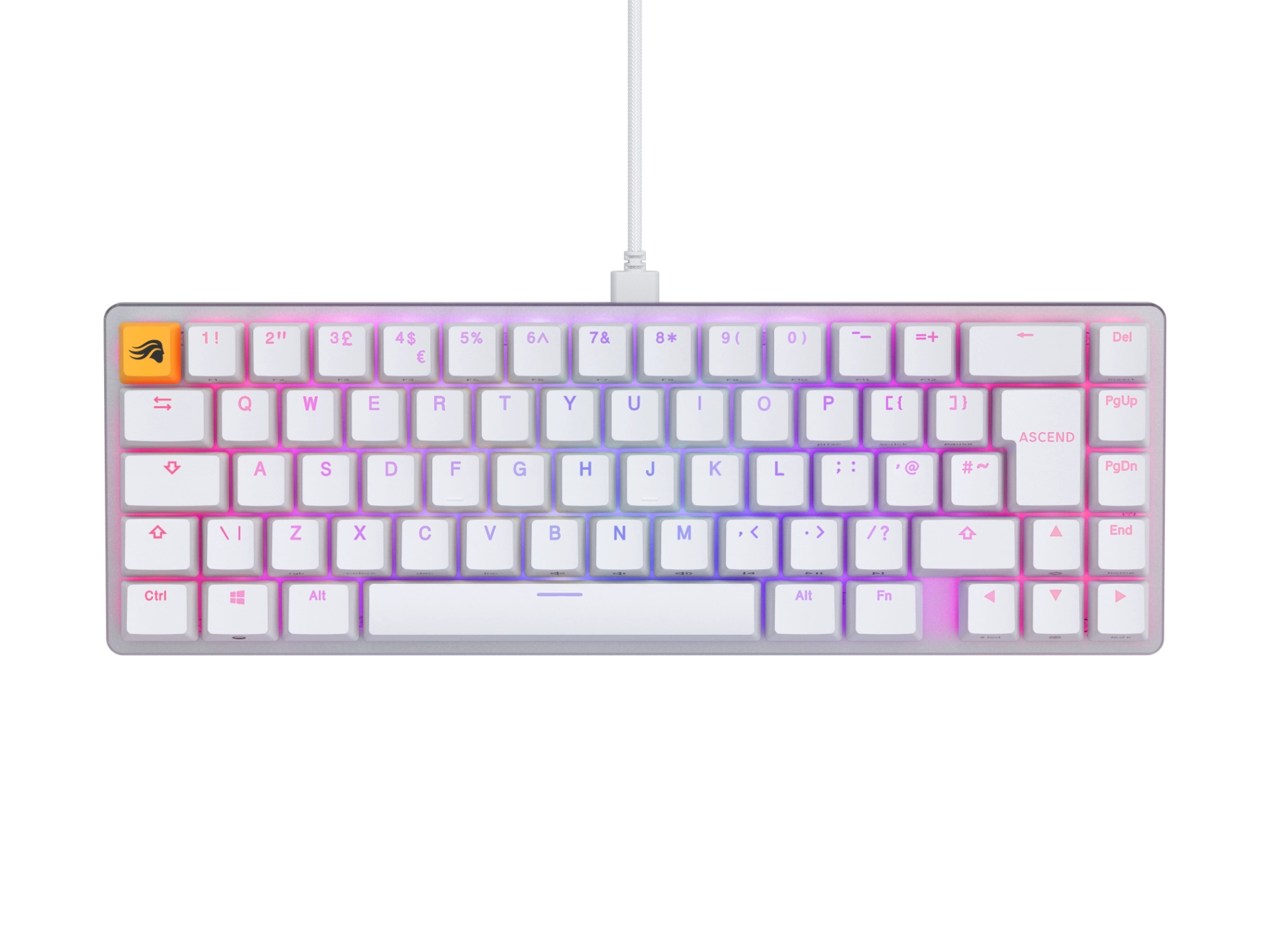 Glorious GMMK 2 klávesnice - Barebone, ISO-Layout, bílá