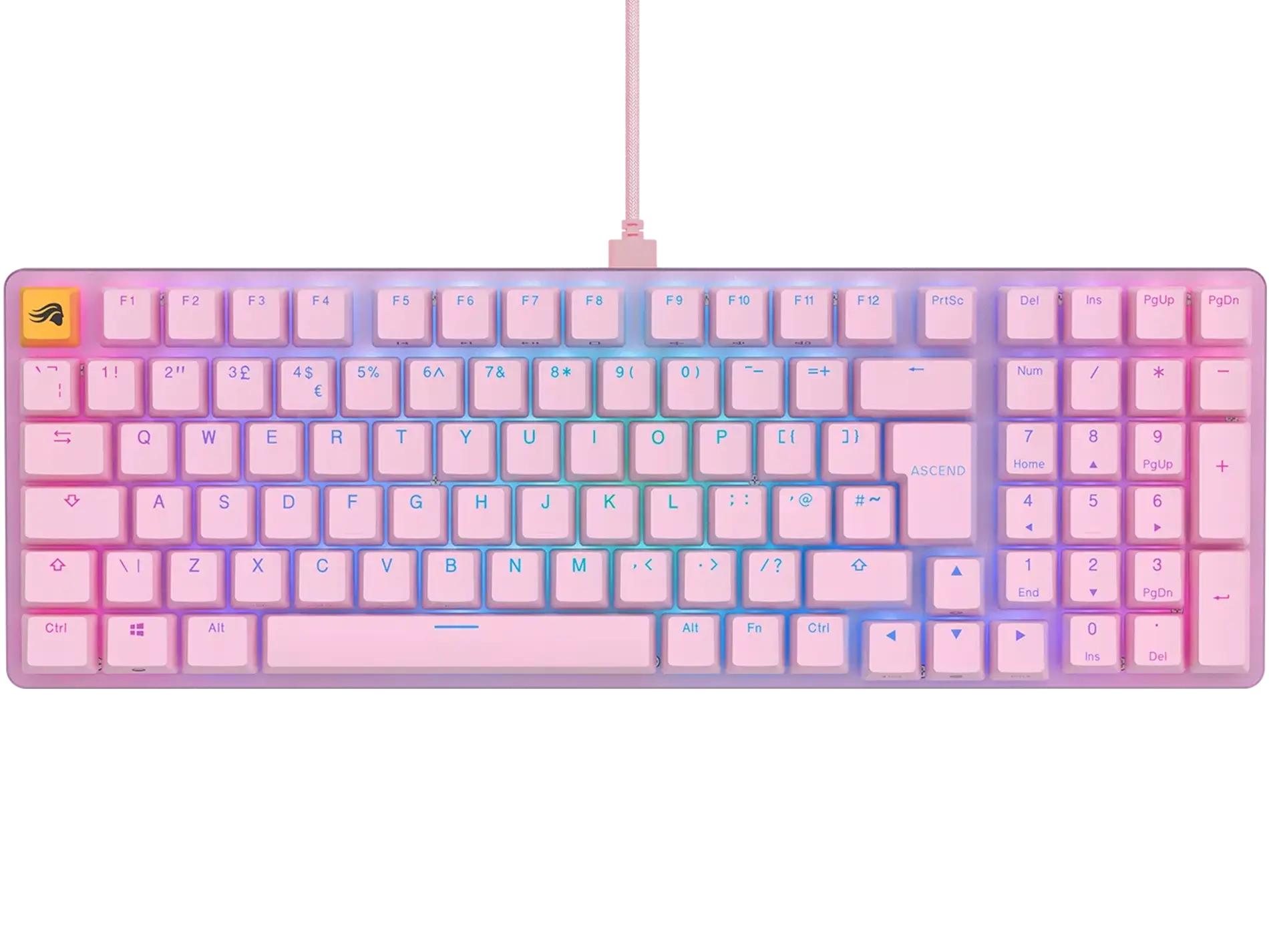 Glorious GMMK 2 klávesnice - Barebone, ISO-Layout, růžová