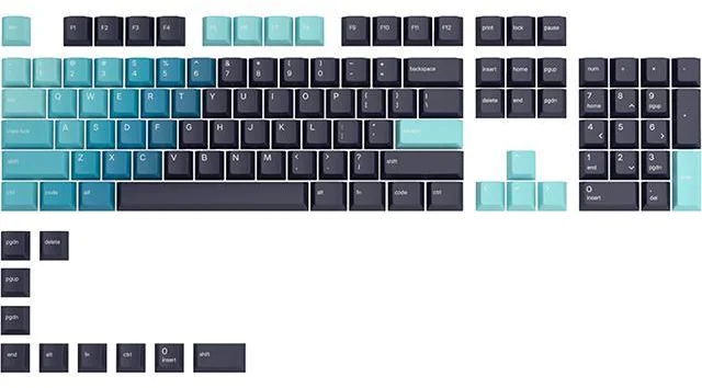 Glorious GPBT Keycaps - 114 PBT Keycaps, ANSI, US-Layout - Celestial Ice