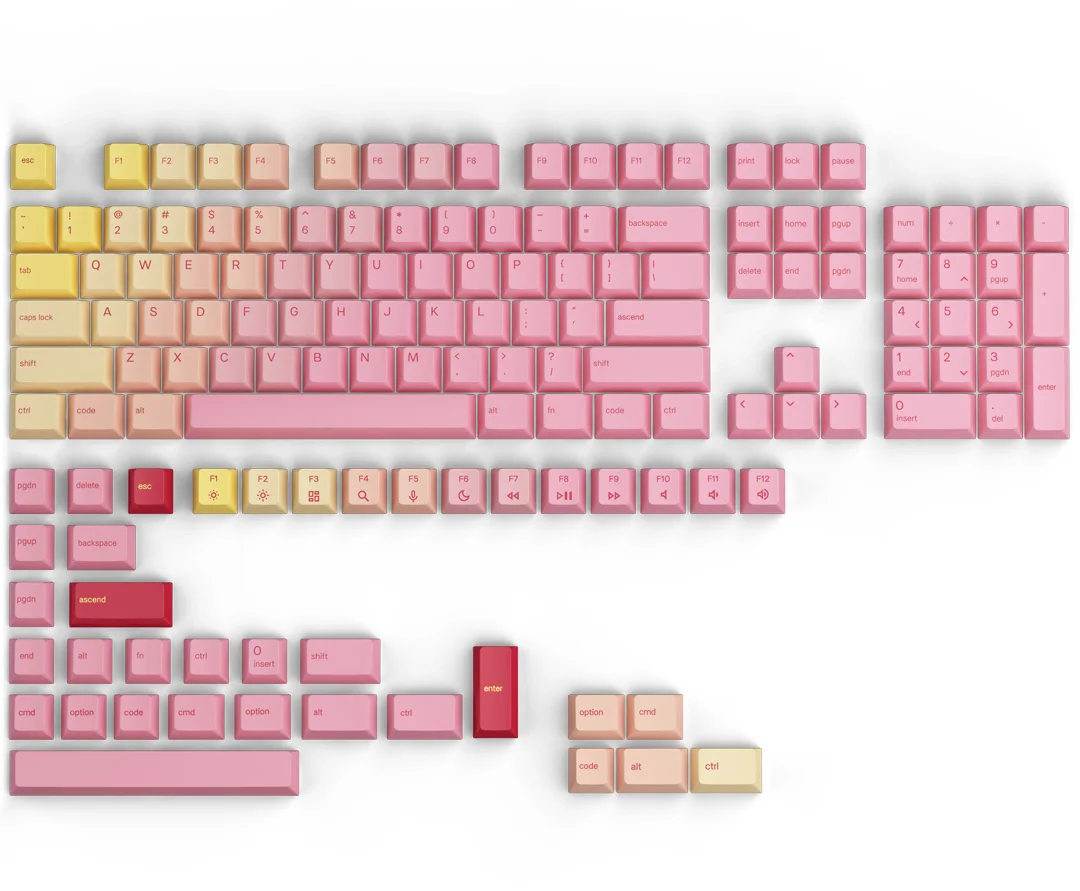Glorious GPBT Keycaps - Ružový grapefruit - Forge