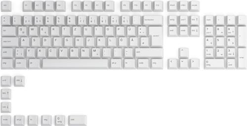 Glorious GPBT Kľúčenky - 115 PBT, ISO, UK-Layout, arktická biela