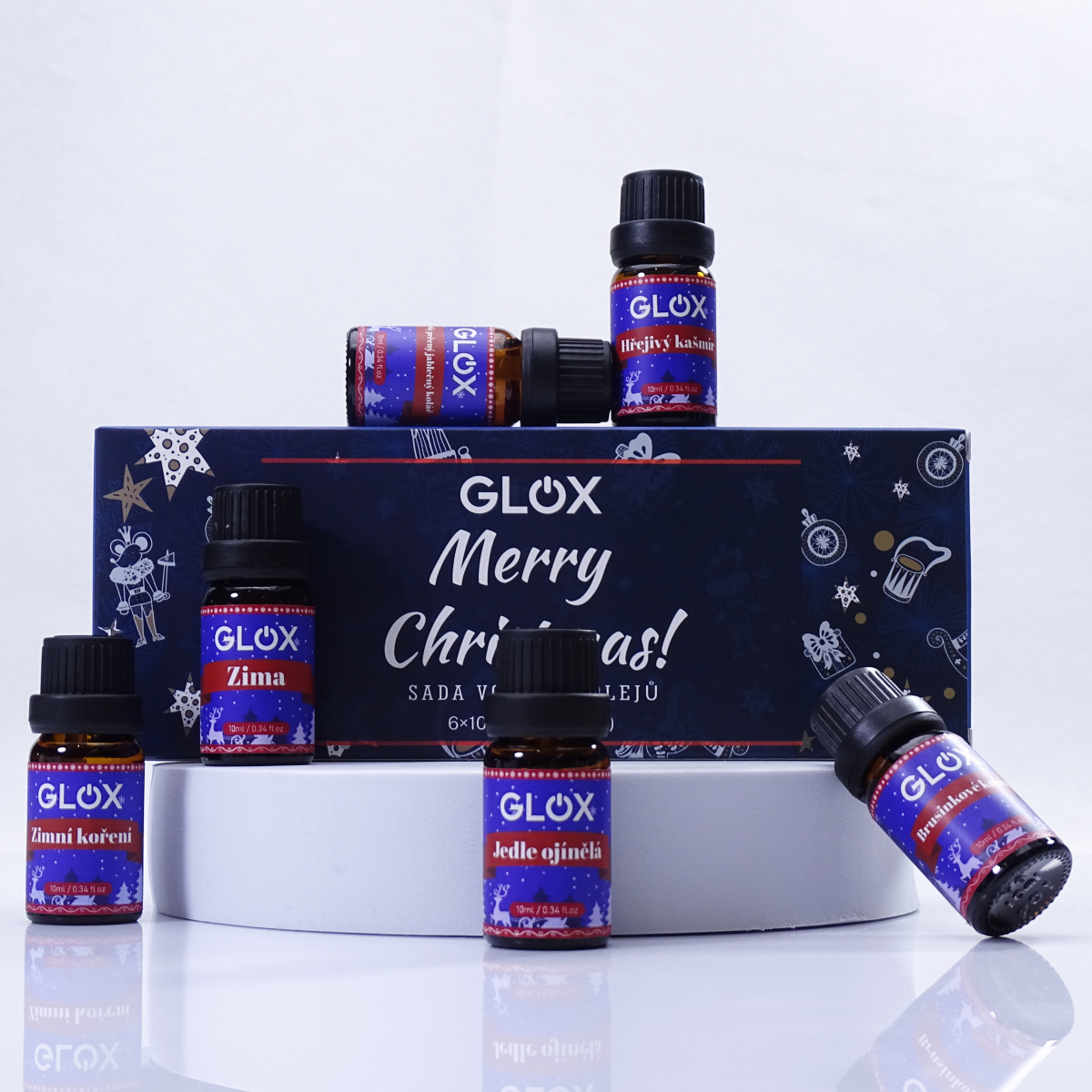 GLOXAO2 – Sada 6 ks vianočných aromatických olejov