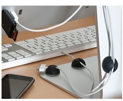 goobay držák na kabel na stůl 5ks - černá barva