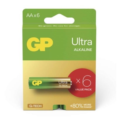 GP alkalická baterie ULTRA AAA (LR03) 6pack