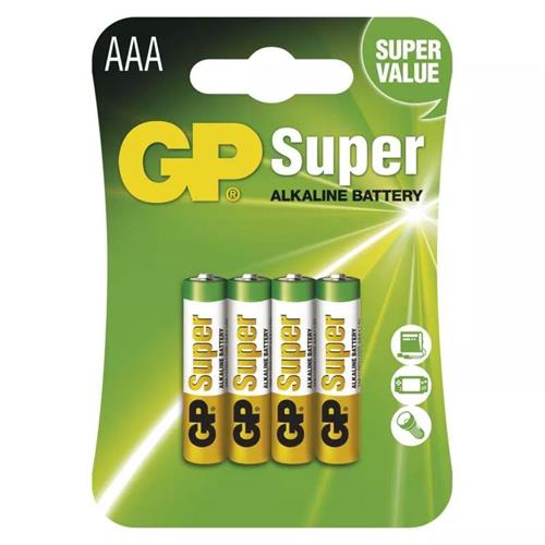 GP batérie Super Alkaline LR03 (AAA, mikropin), blister 4 ks