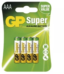 GP batérie Super Alkaline LR03 (AAA, mikropin), blister 4 ks