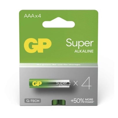 GP baterie Super Alkaline LR03 (AAA, mikrotužka), blistr 4 kusy