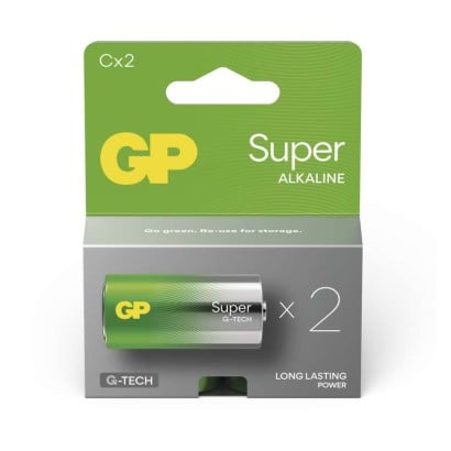 GP baterie Super Alkaline LR14 (C, malé mono) blister, 2 kusy